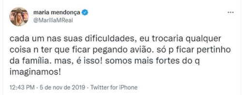 ‘Eu trocaria qualquer coisa para ter que ficar pegando avião’, publicou Marília Mendonça há dois anos