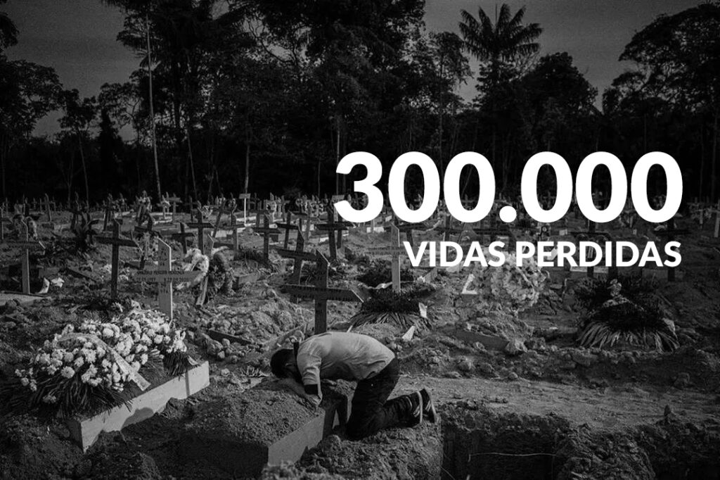 Brasil atinge 300 mil mortes por Covid-19