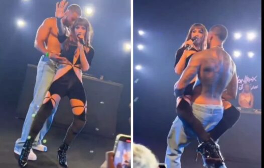 Anitta dança com modelo do clipe “Envolver” em palco de festival na Suíça
