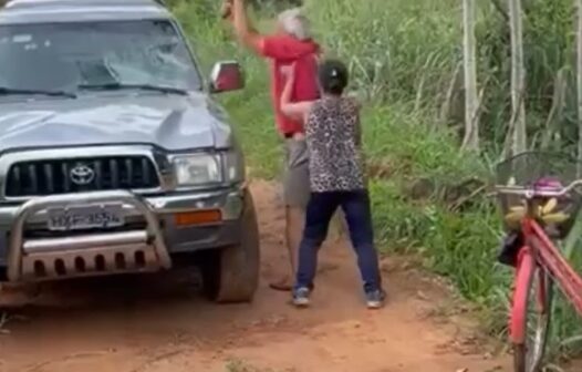 Vídeo: após surto, homem destrói carro da sogra com golpes de foice no Ceará
