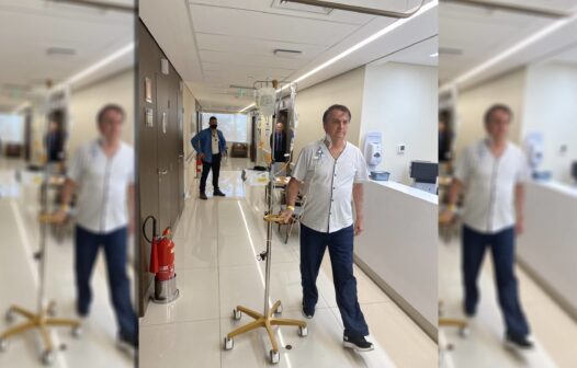 Bolsonaro publica foto caminhando em hospital: “em breve, de volta a campo”