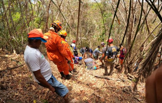 Bombeiros resgatam homem que caiu de encosta em Guaiúba