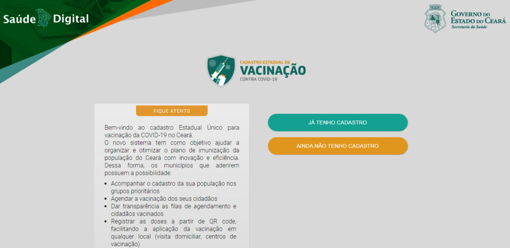 Cadastro de vacinação no Ceará é prorrogado até 11 de abril