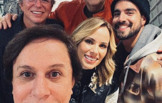 Caio Castro, Boninho, Faustão e Tom Cavalcante registram encontro inusitado