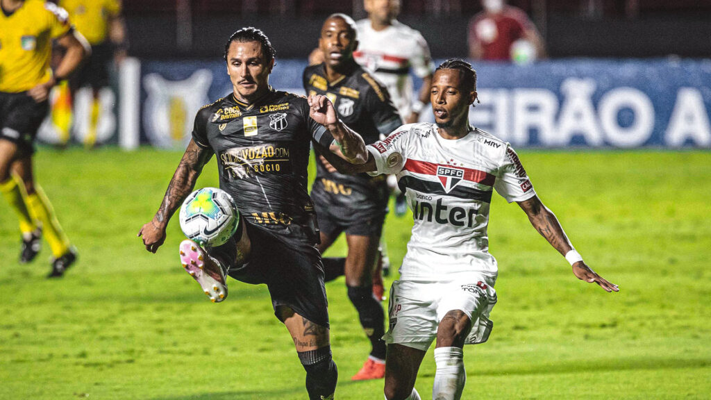 Com gols nos acréscimos, São Paulo e Ceará empatam por 1 a 1