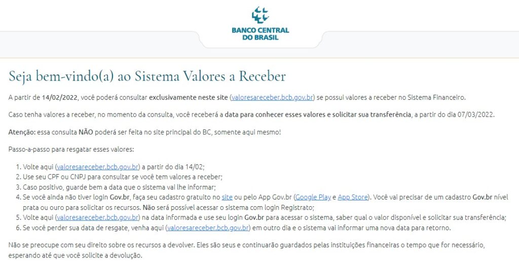 ‘Dinheiro esquecido’: Banco Central terá novo site para consulta de valores a receber