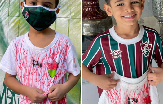 Menino pinta camisa do Fluminense, viraliza nas redes sociais e ganha presente do time