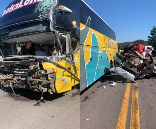 Ônibus da banda Bokaloka se envolve em acidente com dois mortos