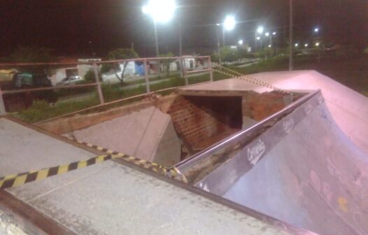 Pista de rampa de skate desaba e deixa um ferido em Caucaia