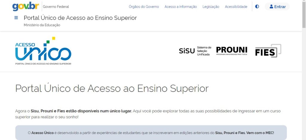 MEC cria portal único para Sisu, Fies e Prouni, saiba os detalhes