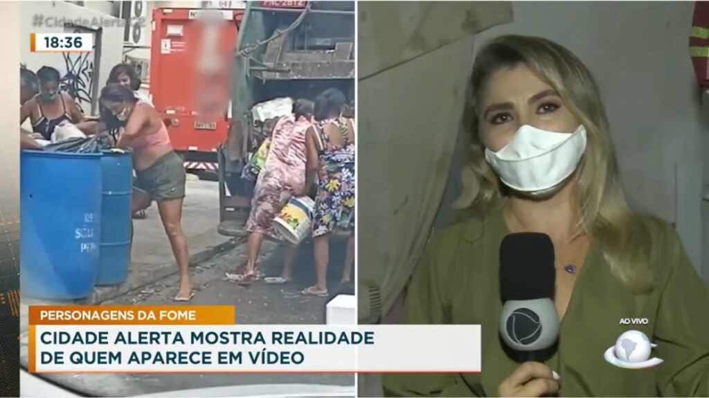 Repórter do Cidade Alerta Ceará se emociona ao contar história de famílias que pegam comida no caminhão de lixo