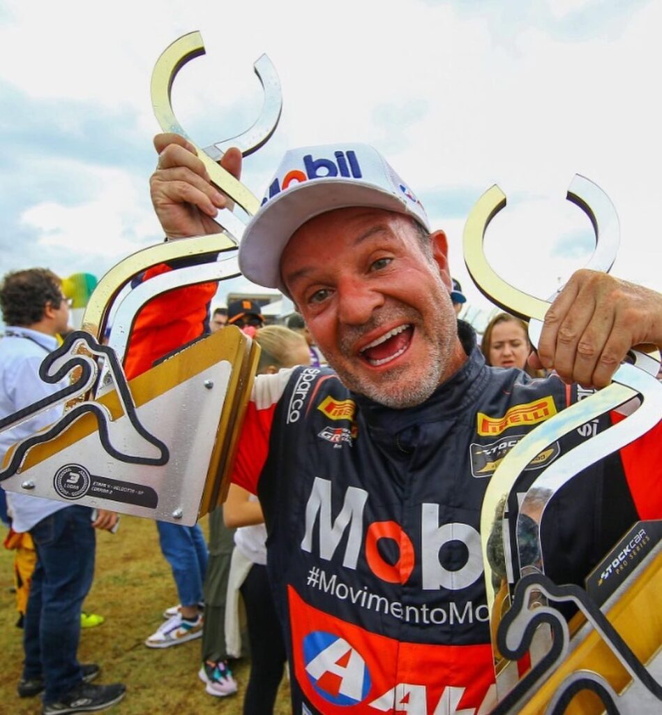 Rubens Barrichello chega aos 50 anos e vibra com o legado dos filhos nas pistas de corrida