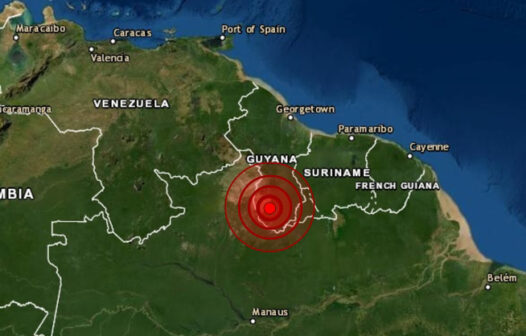 Terremoto atinge a Guyana e é sentido em Roraima e Amazonas neste domingo (31)