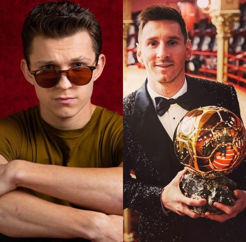 Tom Holland encontra Messi e não esconde animação