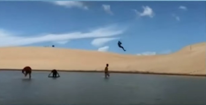 Vídeo: pela segunda vez, cabo de tirolesa de Tatajuba se rompe e deixa uma pessoa ferida, no Ceará