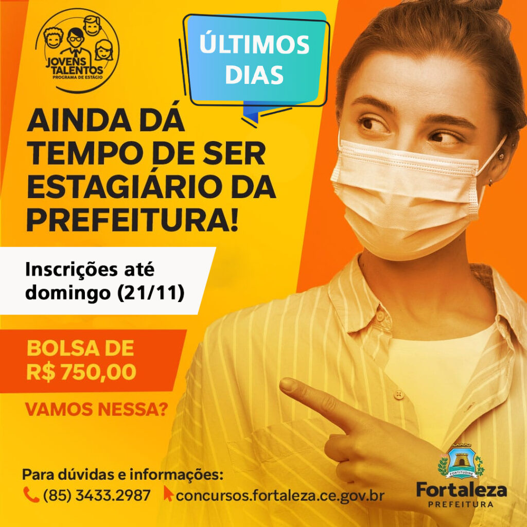 Prefeitura de Fortaleza inscreve para seleção de estágio até o dia 21/11