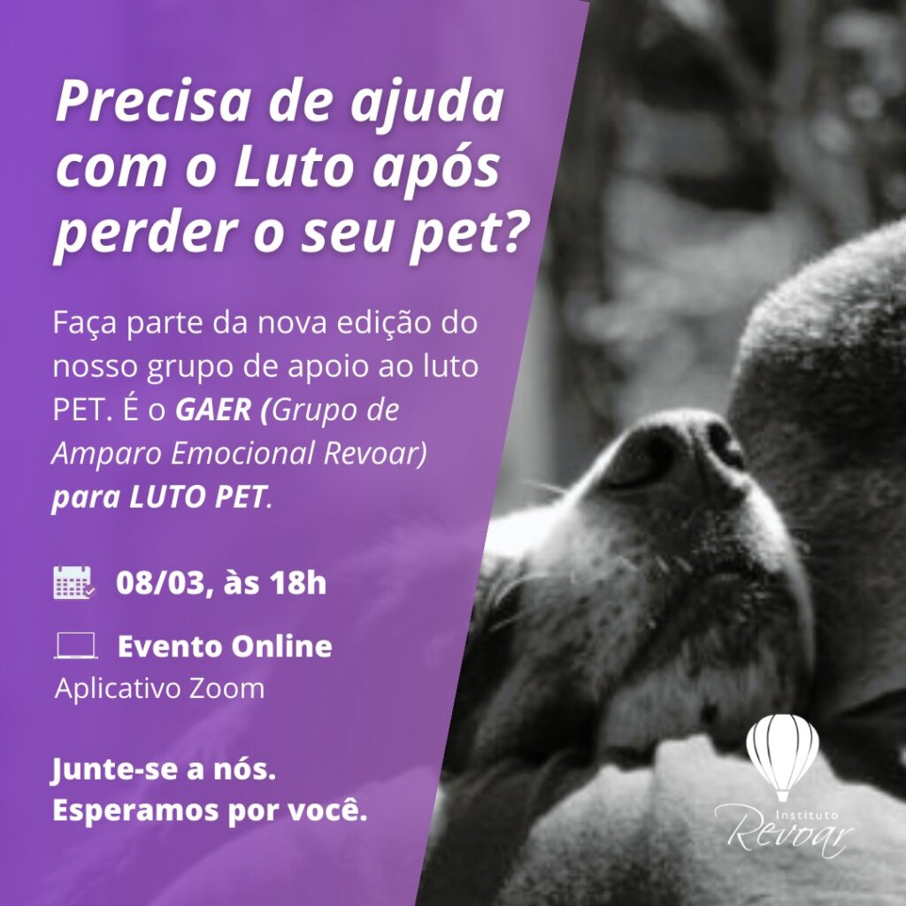 Instituto Revoar lança grupo de amparo ao luto pet em março