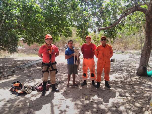 Cachorro que caiu em cacimba com 12 metros de profundidade é resgatado em Itapipoca