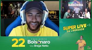 Em live, Neymar reforça voto em Bolsonaro: “valores parecidos”