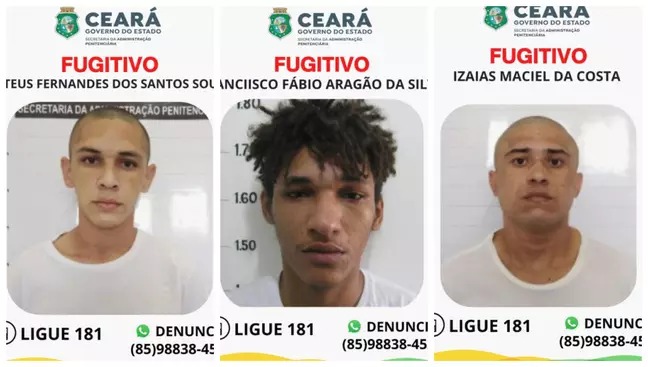 Trio foge após condenação de 207 anos por chacina no Ceará