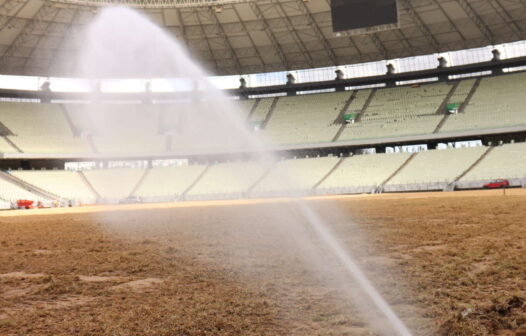 Arena Castelão está com nova grama plantada e deve voltar a receber jogos em março de 2023