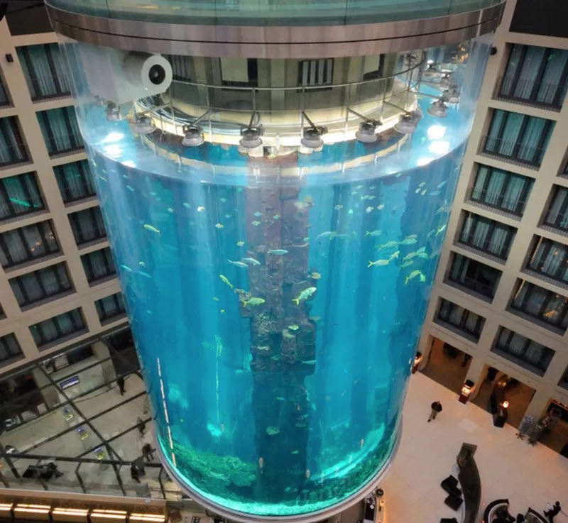 Aquário gigante com 1.500 peixes exóticos rompe em hotel de Berlim