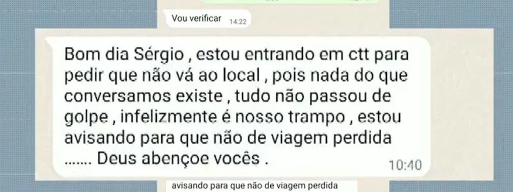 “Nosso trampo”, diz mensagem de suspeito para vítima de golpe de aluguel; entenda