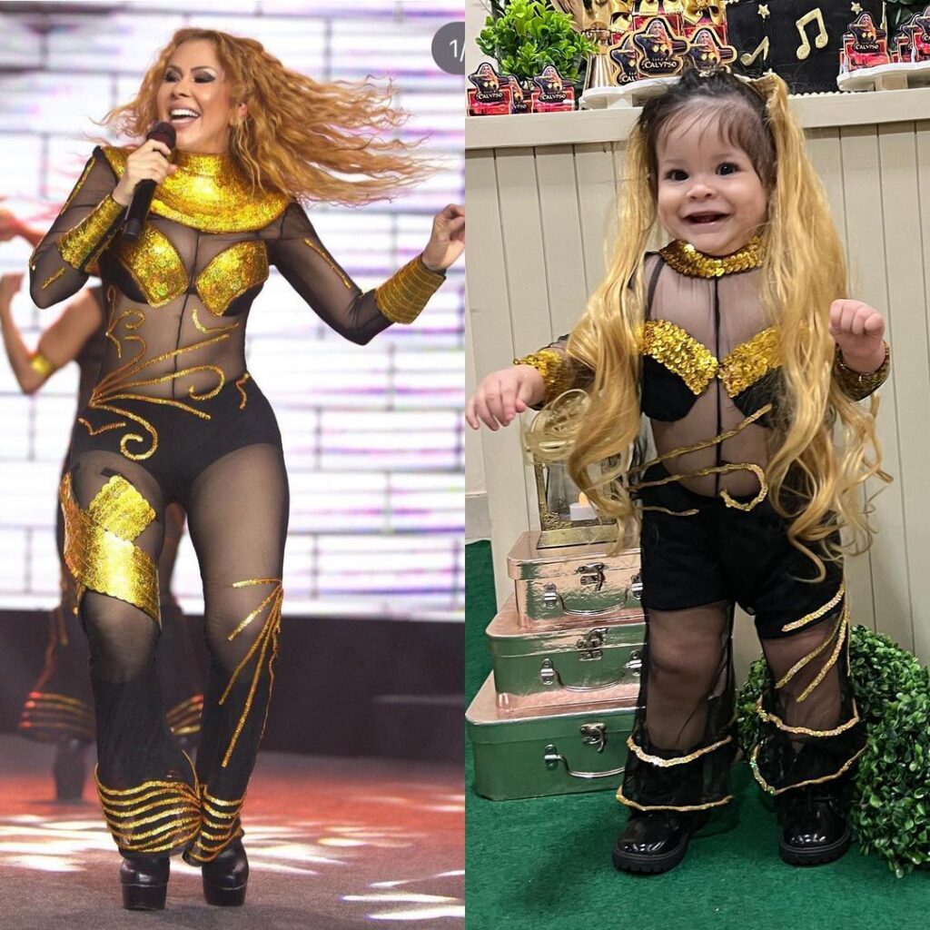 Mãe veste filha de Joelma para celebrar aniversário; cantora encontra mini fã