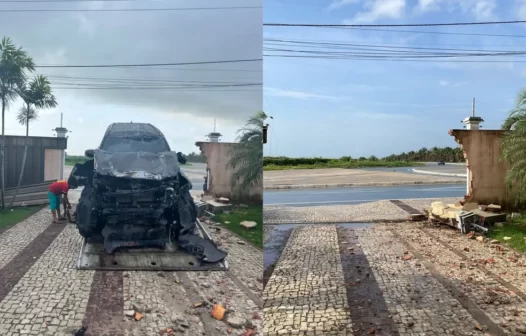 Motorista perde controle, invade casa e bate em outros 2 veículos