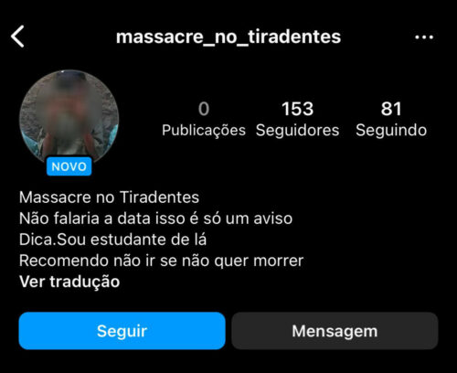 Polícia apreende menor por criar perfil em rede social anunciando massacre em escola