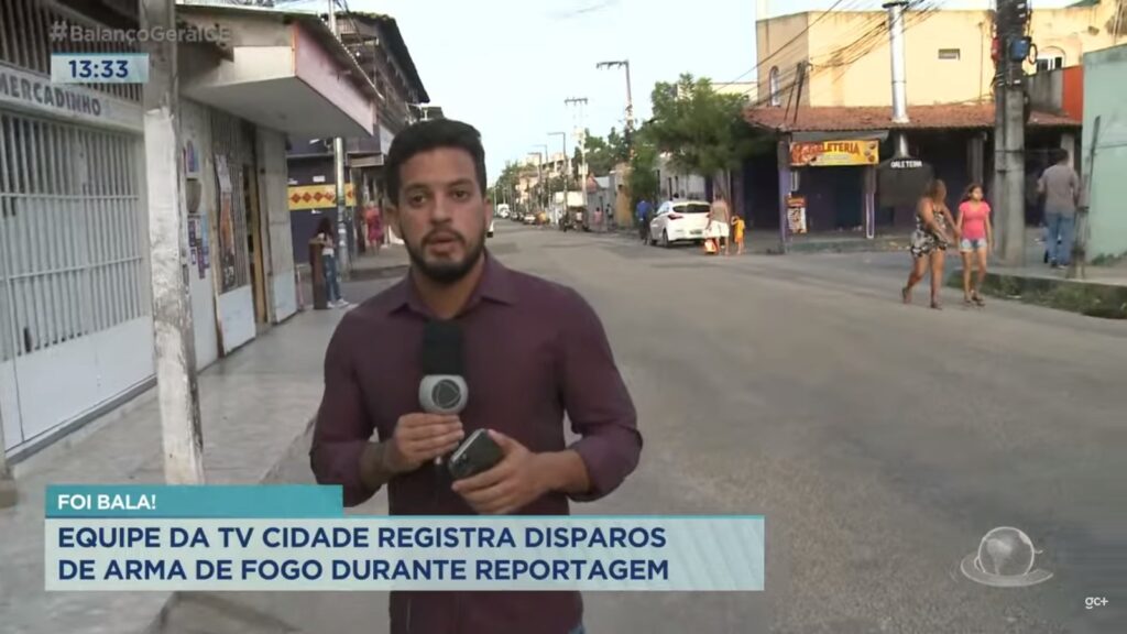 Equipe da TV Cidade registra disparos de arma de fogo durante reportagem