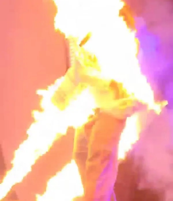 Rapper cearense Matuê é atingido por fogo cenográfico em show