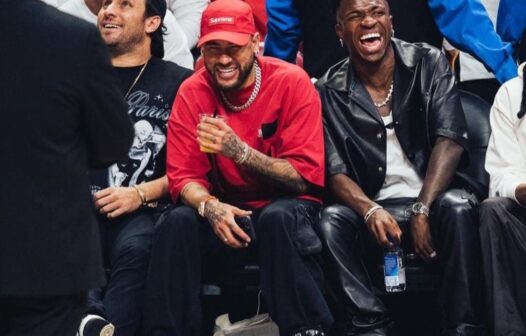 Neymar e Vini Jr assistem juntos à final da NBA, em Miami