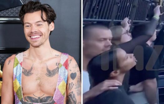 Com suposta namorada, Harry Styles surge com a cabeça raspada em show do U2