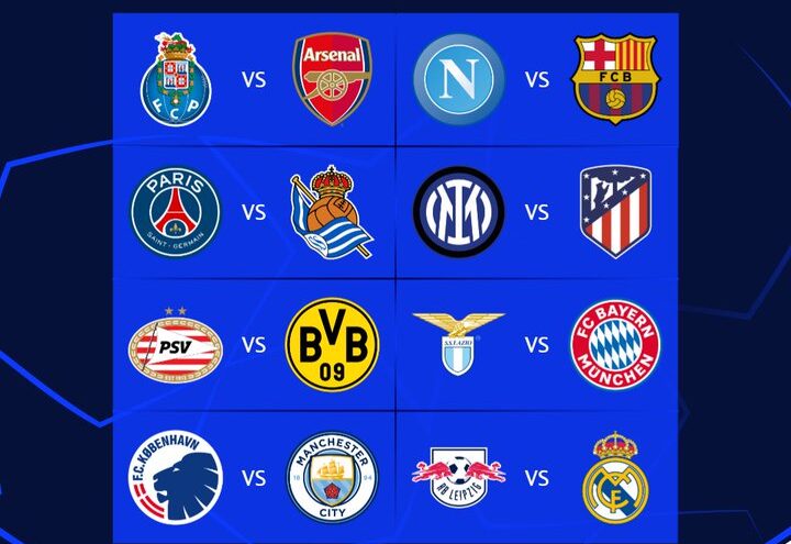 Confira os jogos de ida das oitavas de final da Champions League.