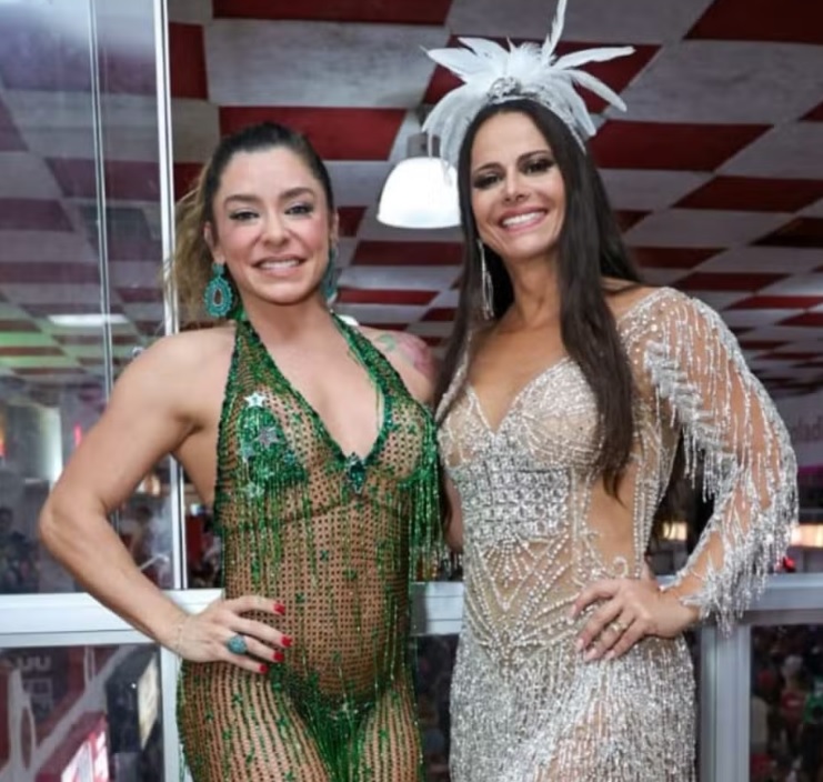 Fabíola de Andrade e Viviane Araújo posam juntas após rumores de climão