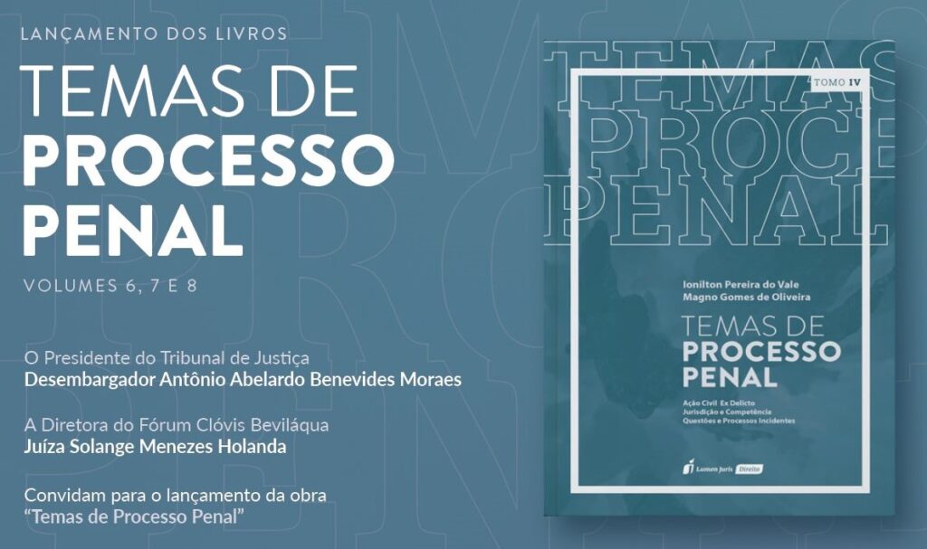 Coleção “Temas de Processo Penal” tem novos volumes lançados nesta quarta-feira (13)