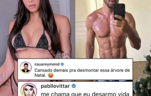 Sem camisa, Cauã Reymond recebe cantada de Pabllo Vittar e responde à cantora: “Vem”