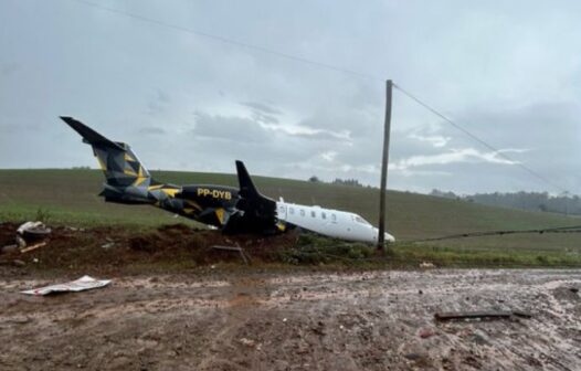 Avião particular da farmacêutica Cimed sai da pista ao pousar no Rio Grande do Sul