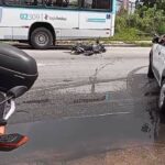 Policial civil morre após colisão de moto com ônibus em avenida de Fortaleza