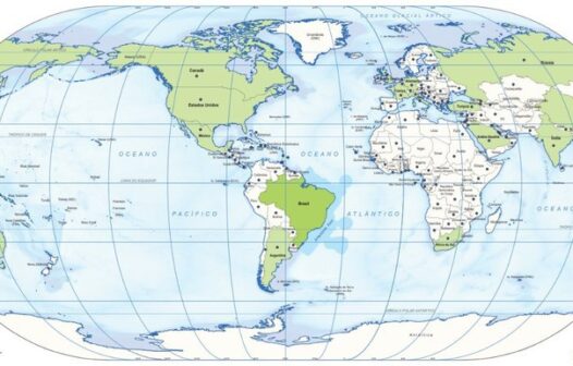 Já está disponível mapa com Brasil no centro do mundo proposto pelo IBGE