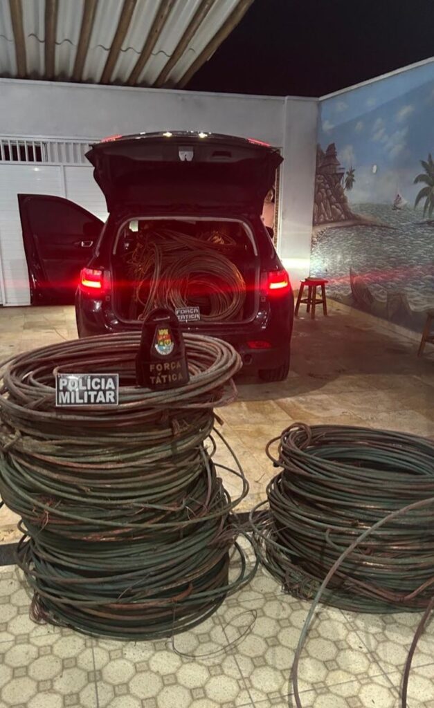 Operação policial apreende mais de mil metros de cabos de energia furtados em Aracati