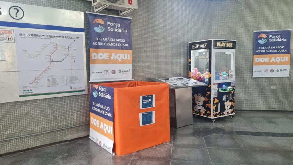 Estações de Metrô e VLT recebem doações para famílias desabrigadas no Rio Grande do Sul