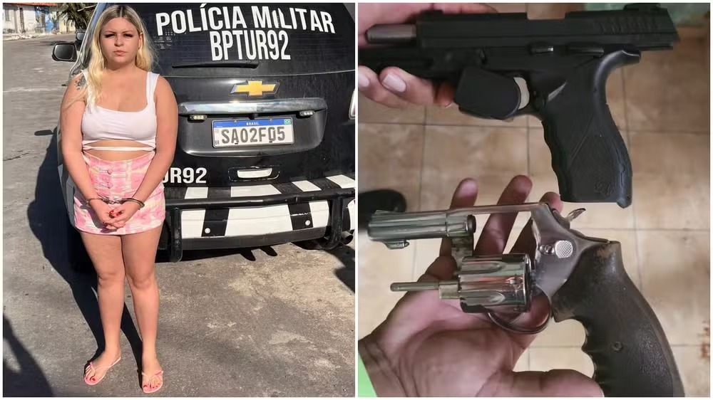 Jovem de 19 anos é presa com armas e drogas em operação policial no Cais do Porto, em Fortaleza