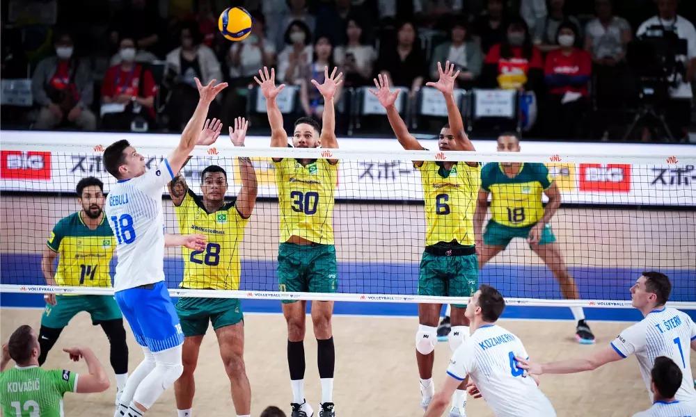 Seleção masculina de vôlei perde para invicta Eslovênia na Liga das Nações