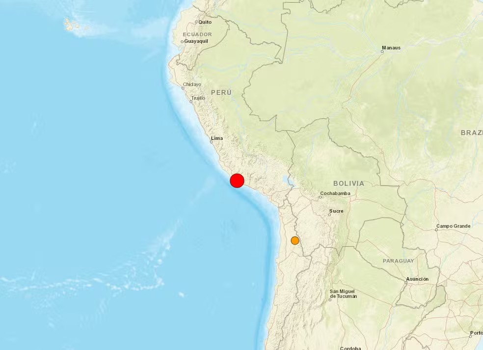 Terremoto de magnitude 7,2 atinge o sul do Peru