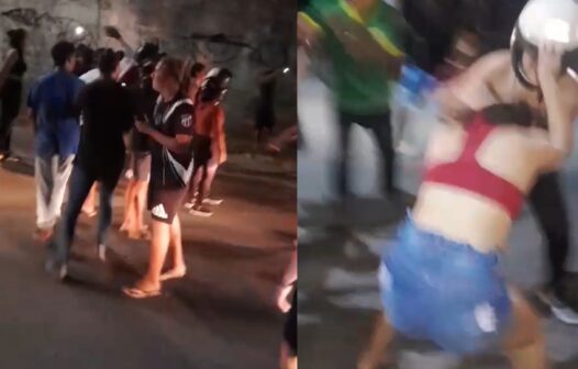 Torcidas organizadas do Ceará e do Fortaleza brigam na rua; confusão foi transmitida em live