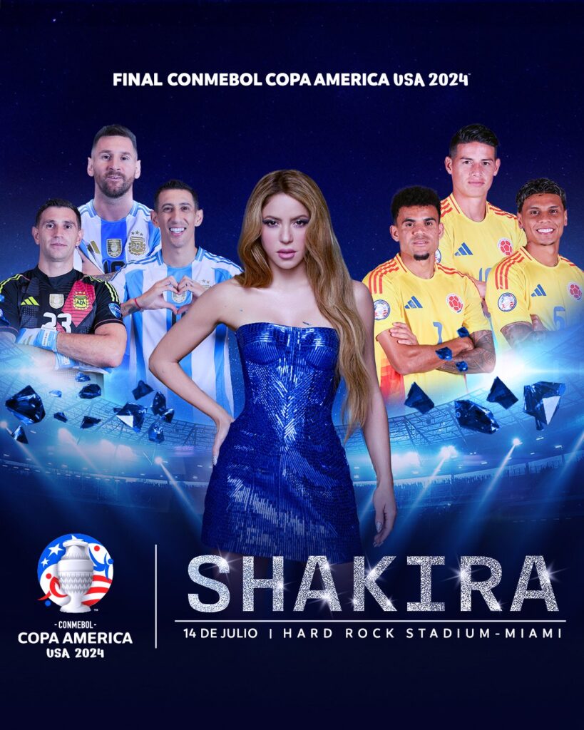 Shakira na final da Copa América: cantora fará show no intervalo