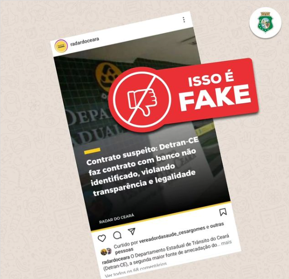 Detran-CE esclarece fake news sobre suposto contrato suspeito