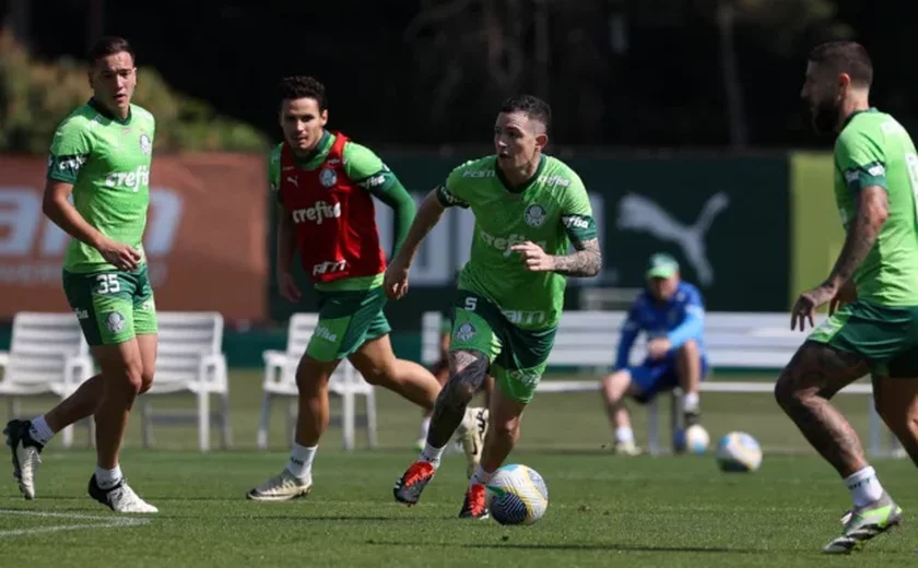 Palmeiras treina sem Estevão e Vitor Reis projeta jogo 'grandíssimo' com Flamengo